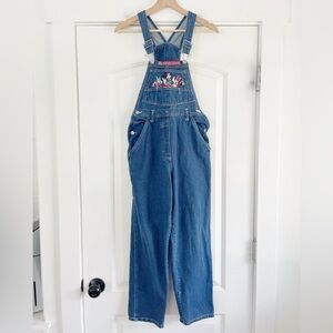 Rare Vintage Disney Mickey Unlimited Embroidered Denim Overall - S